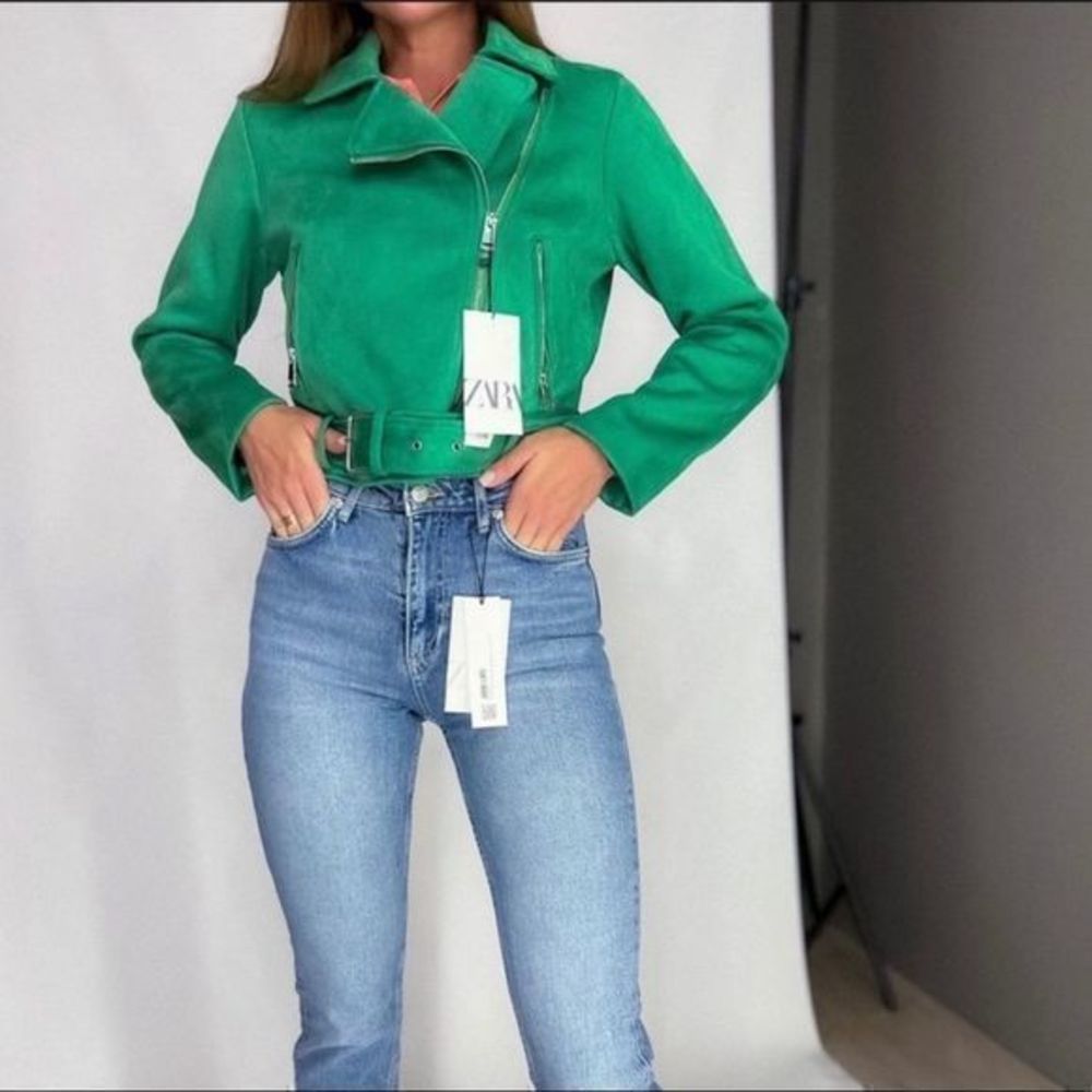 ZARA FAUX LEATHER ZIPPER JACKET